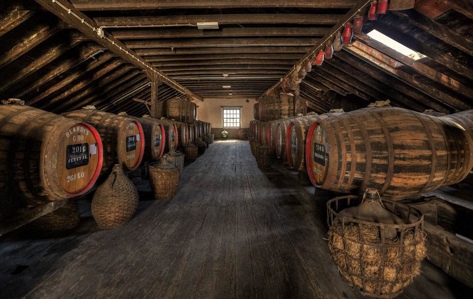 Ageing barrels at the Blandys Wine Lodge