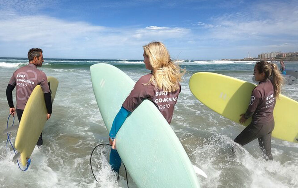 Small Group Surf Coaching in Porto w/photos